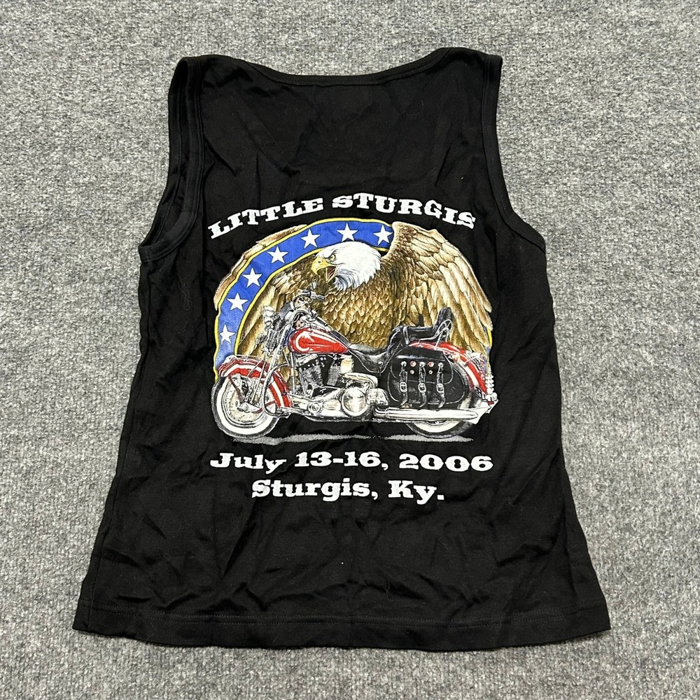 Sports Gallery Tank Top Womens Size 2XL Black Little Sturgis 2006 Biker Graphic